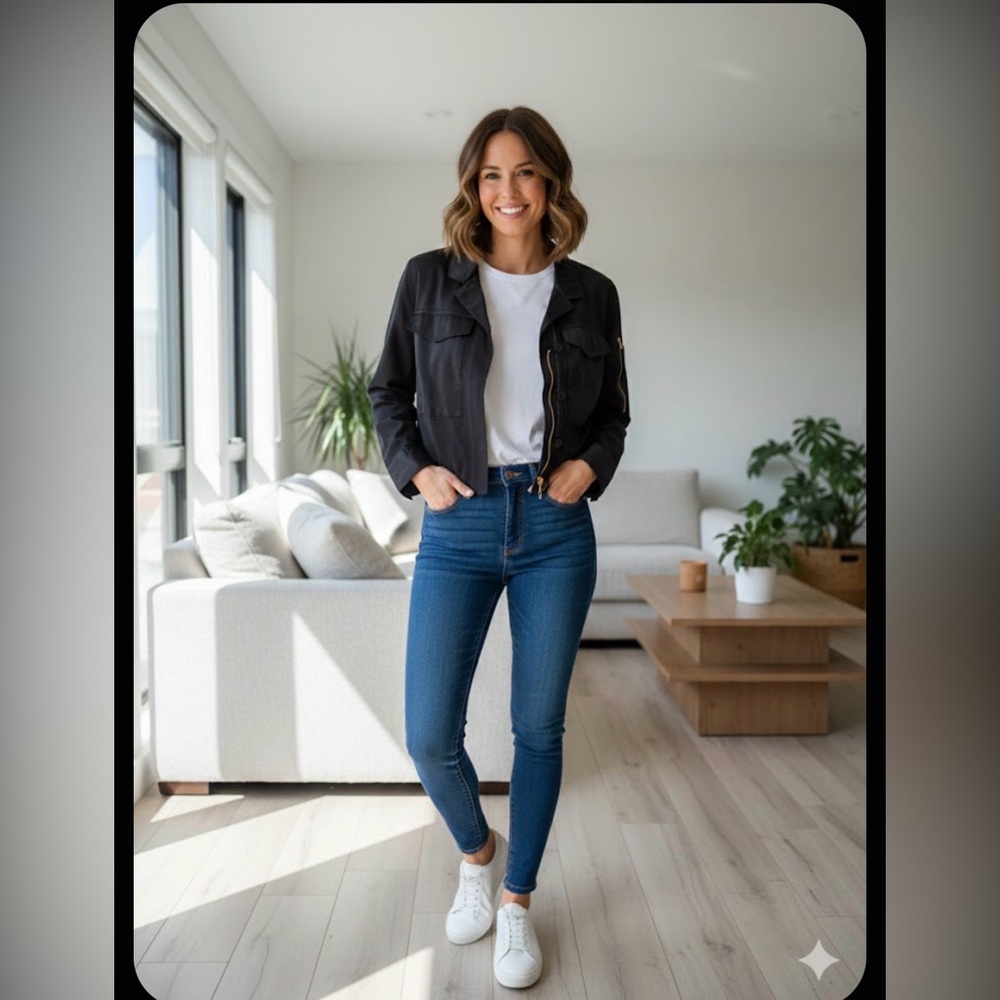 CAbi  black Gray Shirt Jacket